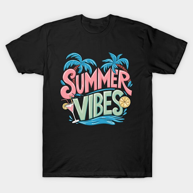 Summer Vibes Sun Vacation Palms T-Shirt by Macphisto Shirts